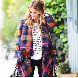 Tartan blanket coat